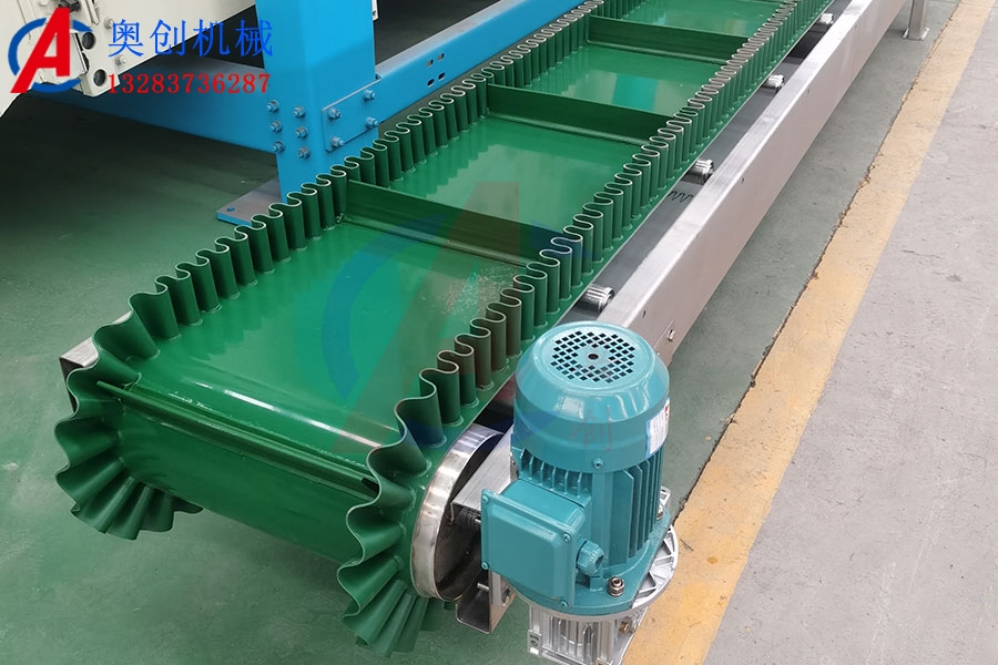 挡圈格挡皮带式输送机 挡圈格挡皮带式输送机
